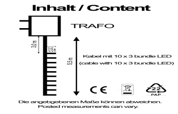 10 LED mit Trafo für Betrieb von bis zu 10 Leipziger 13cm Sternen